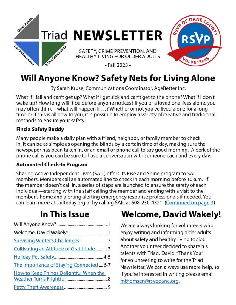 Triad Newsletter Cover Image
