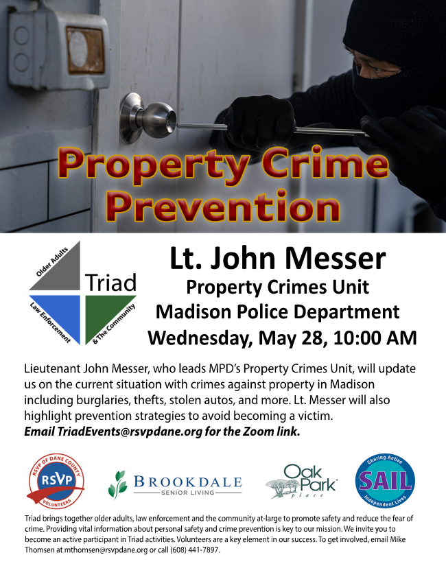 Virtual Triad presentation May 28 at 10:00 AM. Email TriadEvents@rsvpdane.org for the Zoom link.