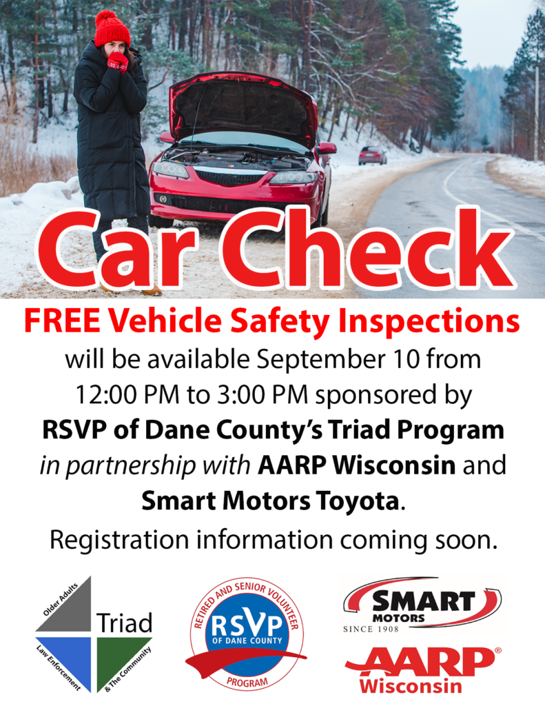 Car Check event is September 10 from 12 to 3 pm.