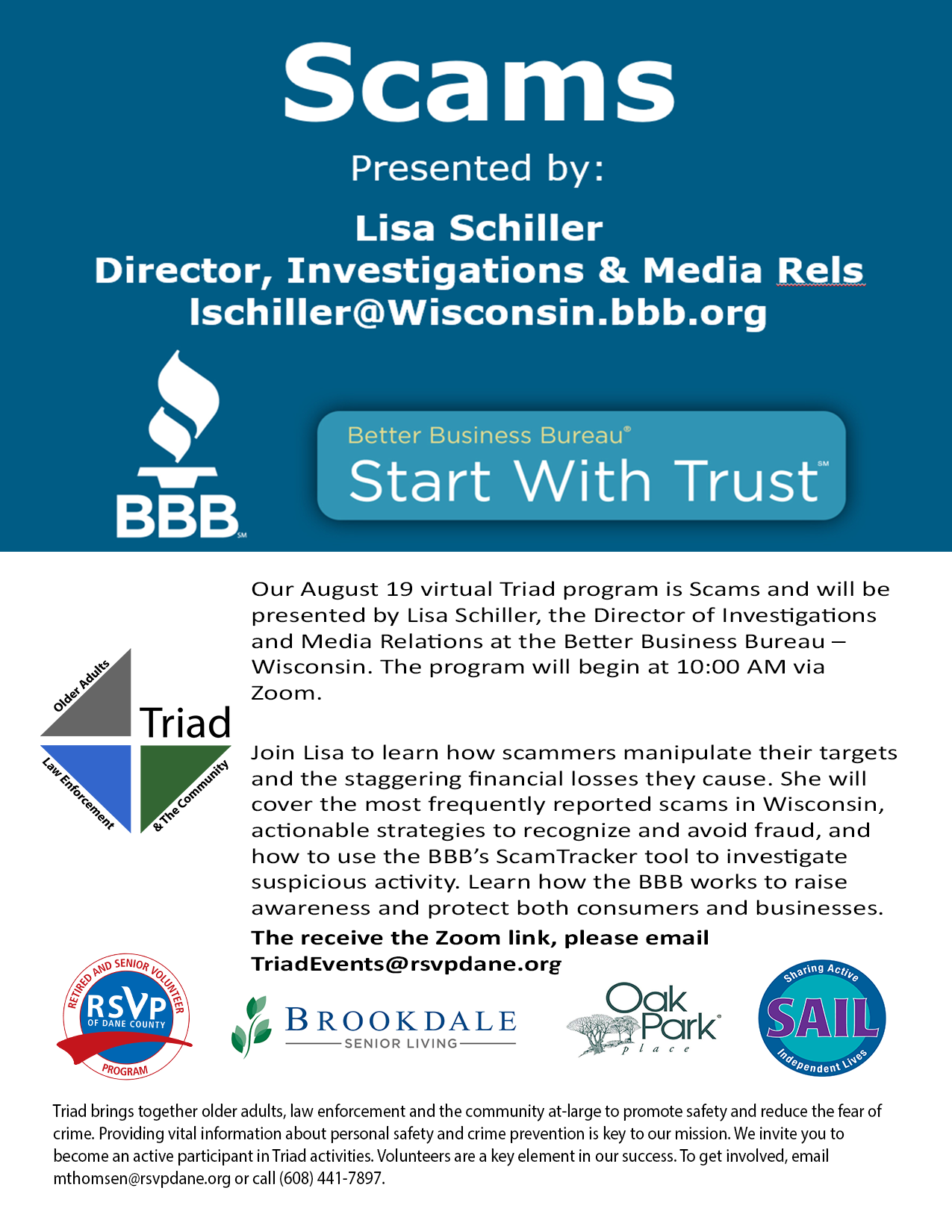 August 19 10AM virtual presentation on Scams