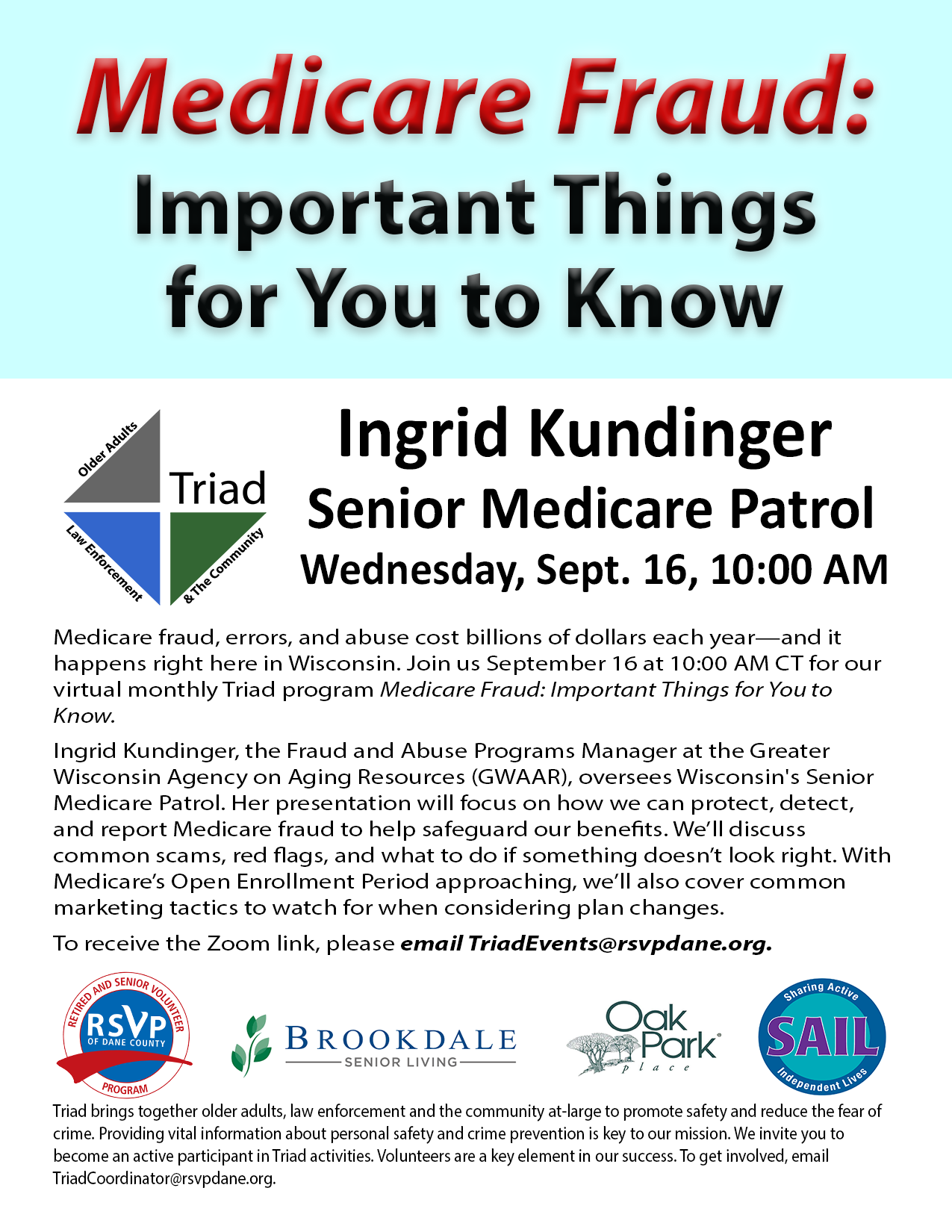 Medicare Fraud presentation flyer
